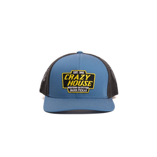 Crazy House Unisex Blue and Gray Snapback with Outfitter Patch - Crazy House Western Wear