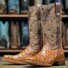 Men's 12" Tanner Mark Ostrich Print Boots TM200961 - Crazy House Western Wear