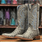 Men's 13" Tanner Mark Gray Ostrich Print Boots TM205578 - Crazy House Western Wear