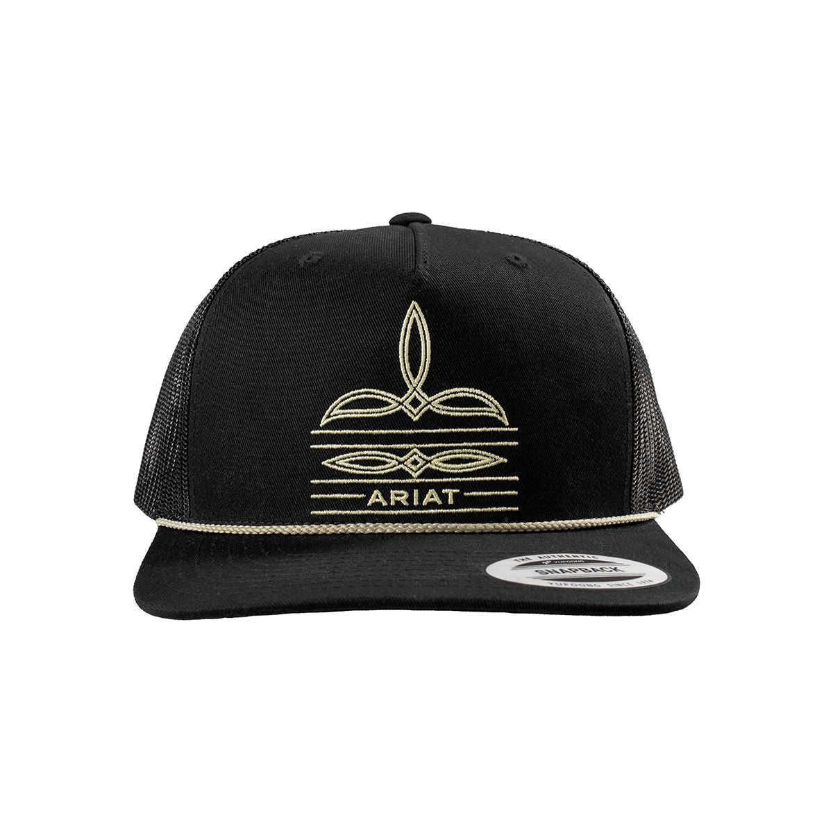 Men's Ariat Black Cap with Boot Stitching A300092201
