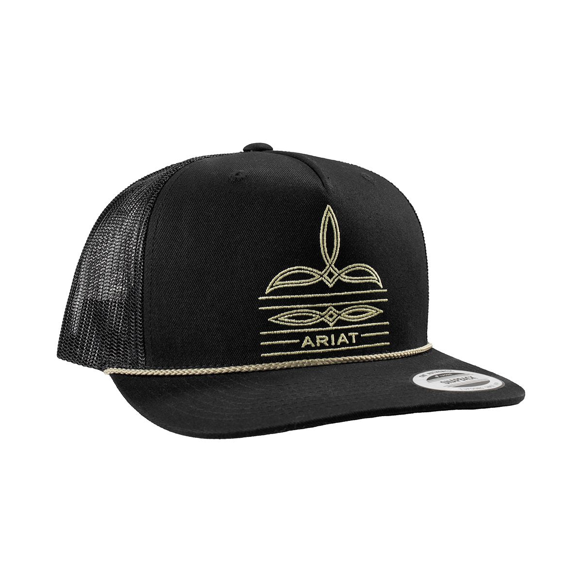 Men's Ariat Black Cap with Boot Stitching A300092201