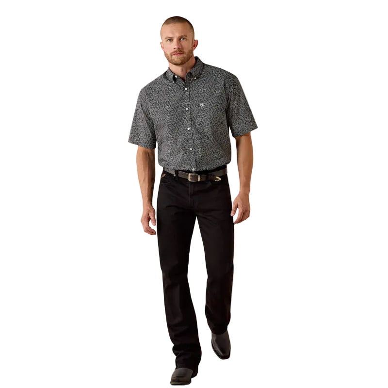 Men's Ariat Black Tossed Vines Tru Classic Fit Shirt 10071035