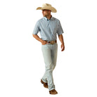 Men's Ariat Blue Shadow Stripe Pro Series Tre Classic Fit Shirt 10071618