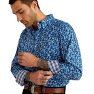 Men's Ariat Brighton Long Sleeve Shirt Blue 10054663 - Crazy House Western Wear