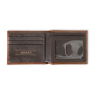 Men's Ariat Brown Genuine Leather Bifold Wallet A3560402 - Crazy House Western Wear