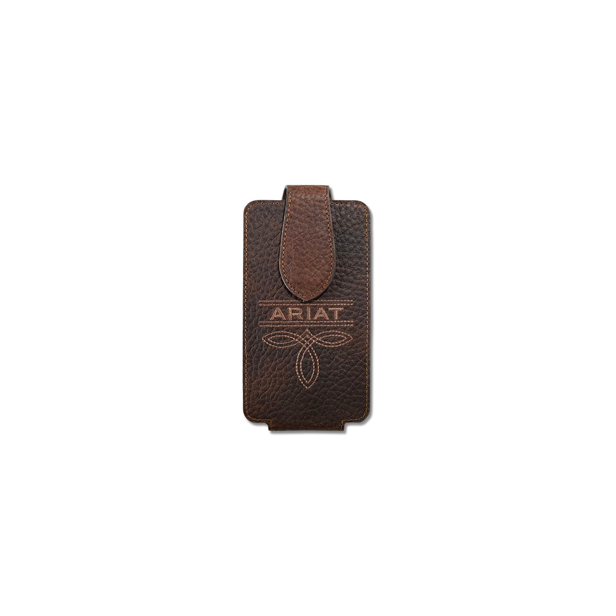 Men's Ariat Brown Rowdy Boot Stitch Embroidery Magnetic Tab Closure Phone Case A06045282