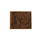 Men's Ariat Brown with Black Accent and Floral Design Wallet A3533002 - Crazy House Western Wear