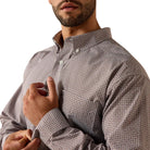 Men's Ariat Chestnut Geo Print Wrinkle Free Alden Classic Fit Shirt 10071750