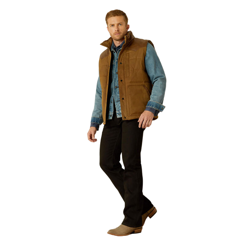 Men's Ariat Cub Khaki Western Quilted Vest 10062439