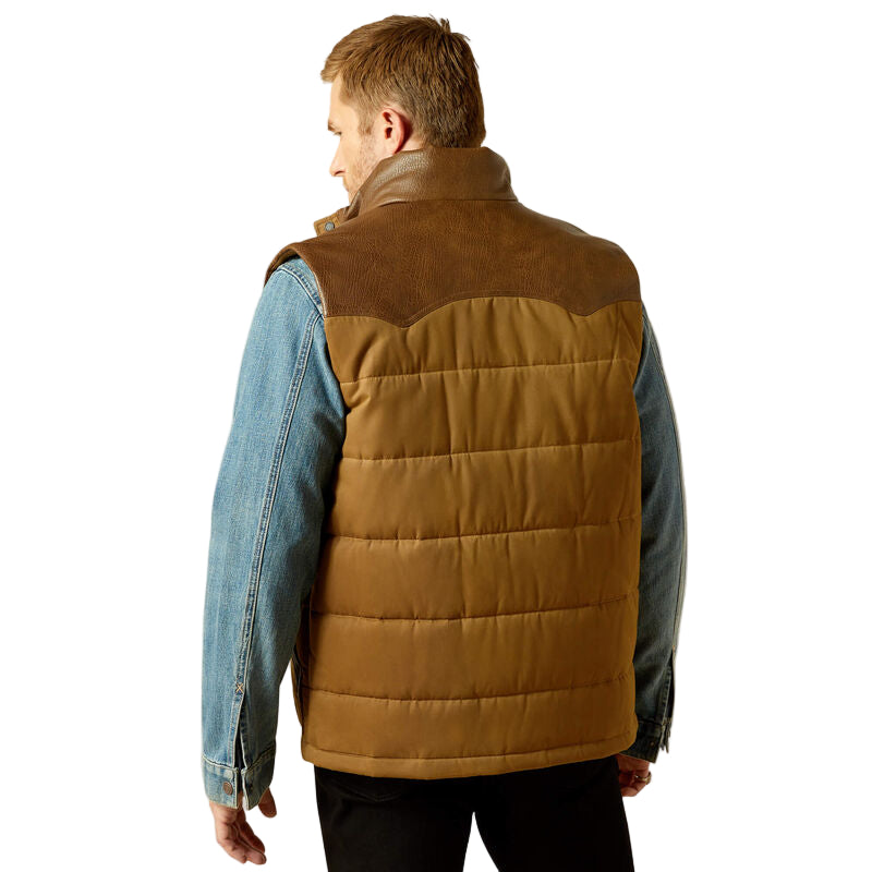 Men's Ariat Cub Khaki Western Quilted Vest 10062439