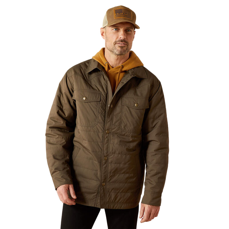 Men's Ariat Dark Green Quilted Shirt Jacket 10062512