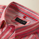 Men's Ariat Hibiscus Red Stripe Pro Series Bobby Classic Fit Shirt 10073604