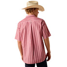 Men's Ariat Hibiscus Red Stripe Pro Series Bobby Classic Fit Shirt 10073604