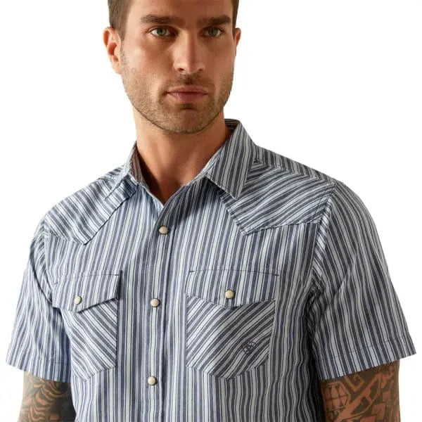 Men's Ariat Hyder Retro Short Sleeve Western Shirt 10054700 - Crazy House Western Wear