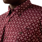 Men's Ariat Maroon Banner Printed 360 Airflow Classic Fit Shirt 10071661