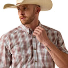 Men's Ariat Maroon Plaid Pro Series Pascal Classic Fit Shirt 10071616
