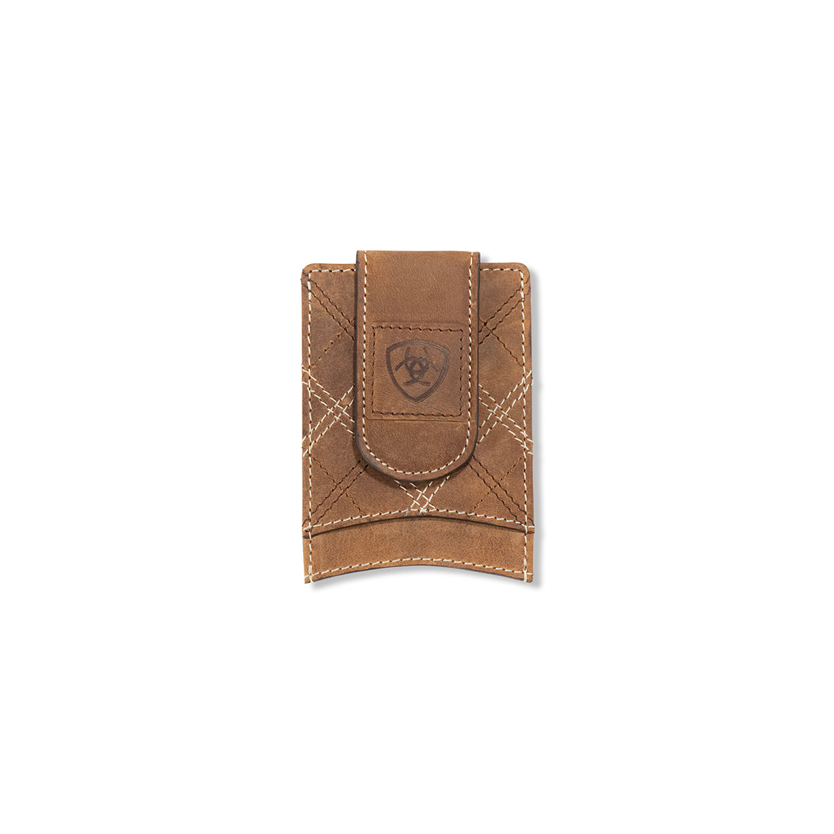 Men's Ariat Medium Brown Card Case Money Clip Style Wallet A3563244