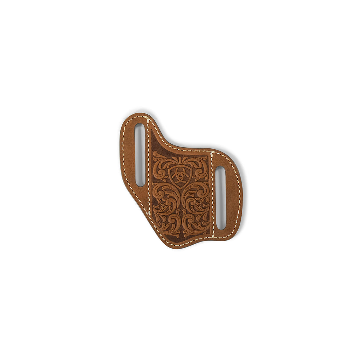 Men's Ariat MEdium Brown Pancake Style Tooled Knife Sheath A1802844