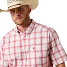 Men's Ariat Peach Plaid Pro Series Tully Classic Fit Shirt 10071573