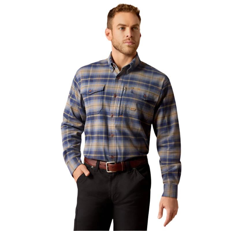 Men's Ariat Rebar Flannel DuraStretch Work Shirt 10052803 - Crazy House Western Wear