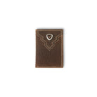 Men's Ariat Rowdy Brown Genuine Leather Trifold Style Wallet A35621282 - Crazy House Western Wear