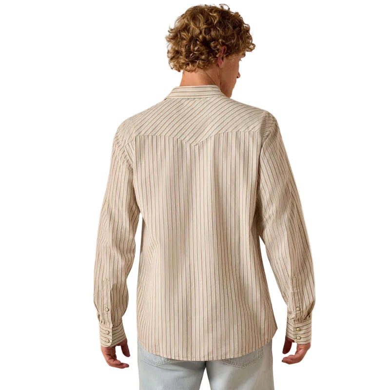 Men's Ariat Sandshell Stripe Retro Hesper Fitted Snap Shirt