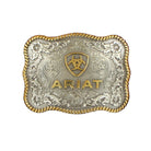 Men's Ariat Silver and Gold Logo Buckle with Twisted Rope Trim A37007
