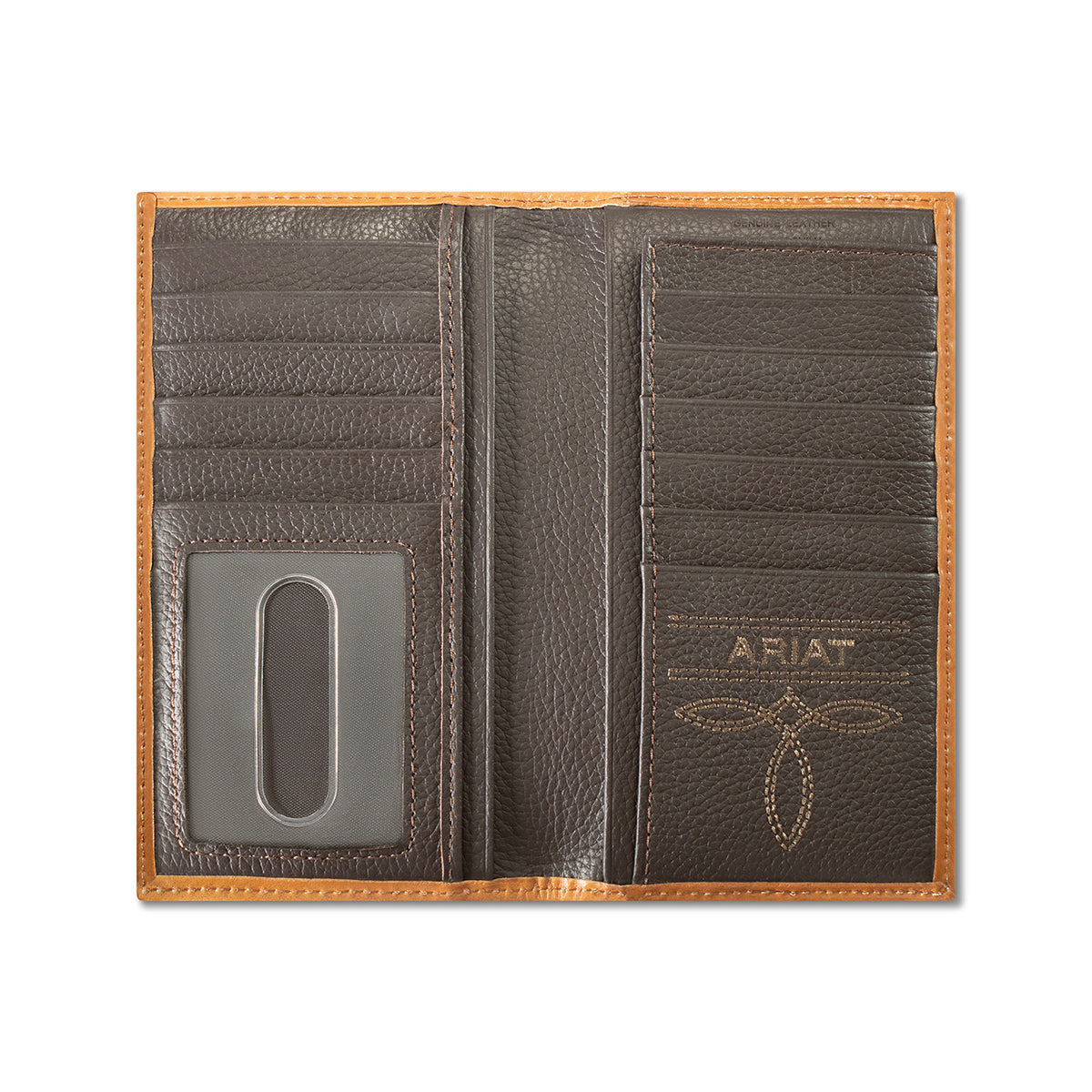 Men's Ariat Tan Rodeo Style Basket Weave Wallet A3564008 - Crazy House Western Wear