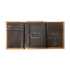 Men's Ariat Tan Trifold Basketweave Patterned Wallet A3564108 - Crazy House Western Wear