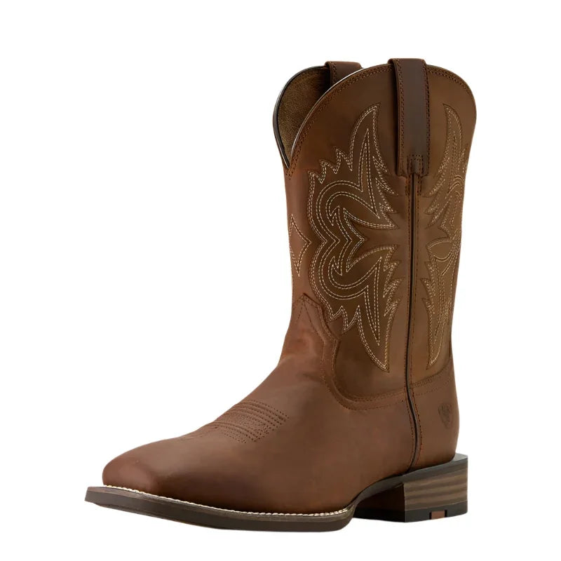 Ariat Men's Western Big Rig Wide Square Toe Cowboy Boot - Distressed Brown