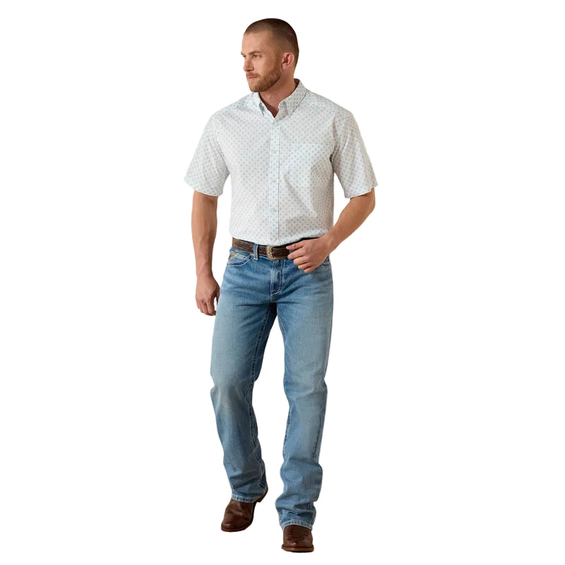 Men's Ariat White Medallion Packert Classic Fit Shirt 10071728