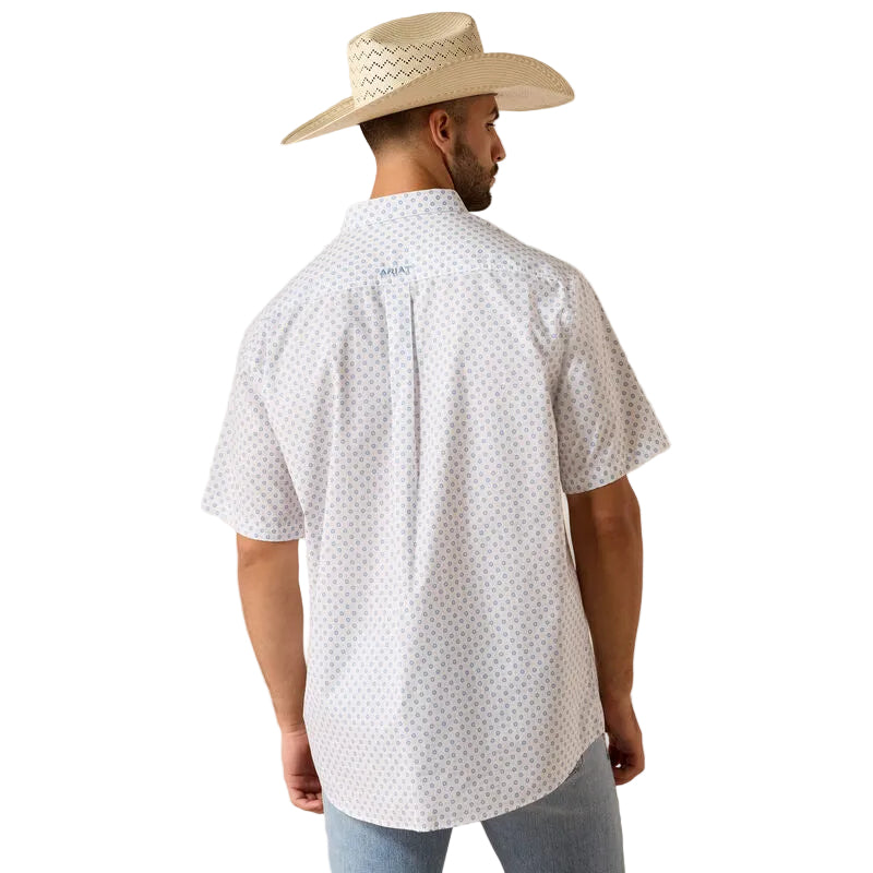 Men's Ariat White Medallion Print Tenzin Classic Fit Shirt 10071733