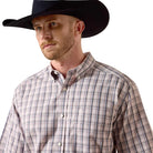 Men's Ariat White Multi Wrinkle Free Wolcott Classic Fit Shirt 10073696