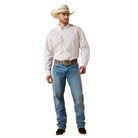 Men's Ariat White Plaid Pro Series Jason Classic Fit Shirt 10071586