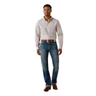 Men's Ariat White Plaid Wrinkle Free Clyde Fitted Shirt 10071019