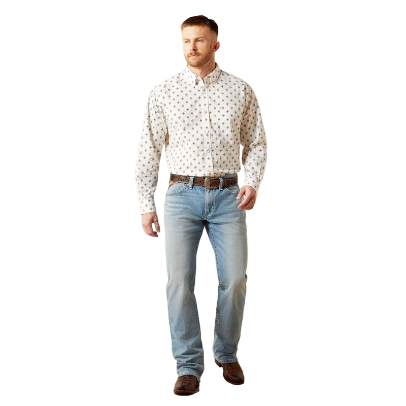 Men's Ariat White Thell Classic Fit Shirt
