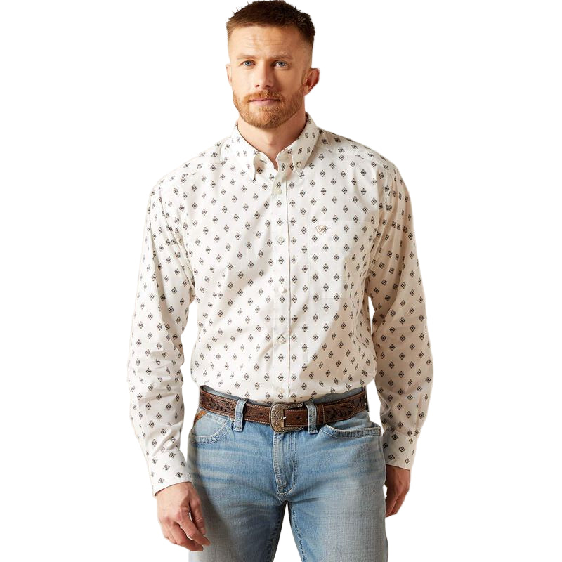 Men's Ariat White Thell Classic Fit Shirt