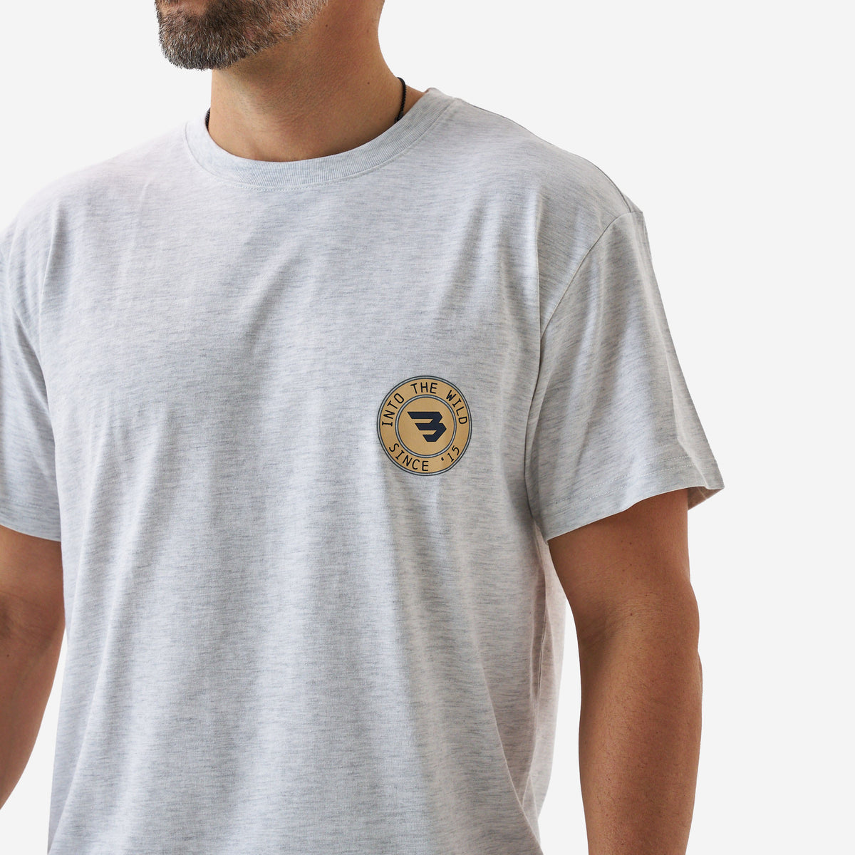 Men's Burlebo Ash Gray Into The Wild Short Sleeve T-shirt SST-ITW-AG