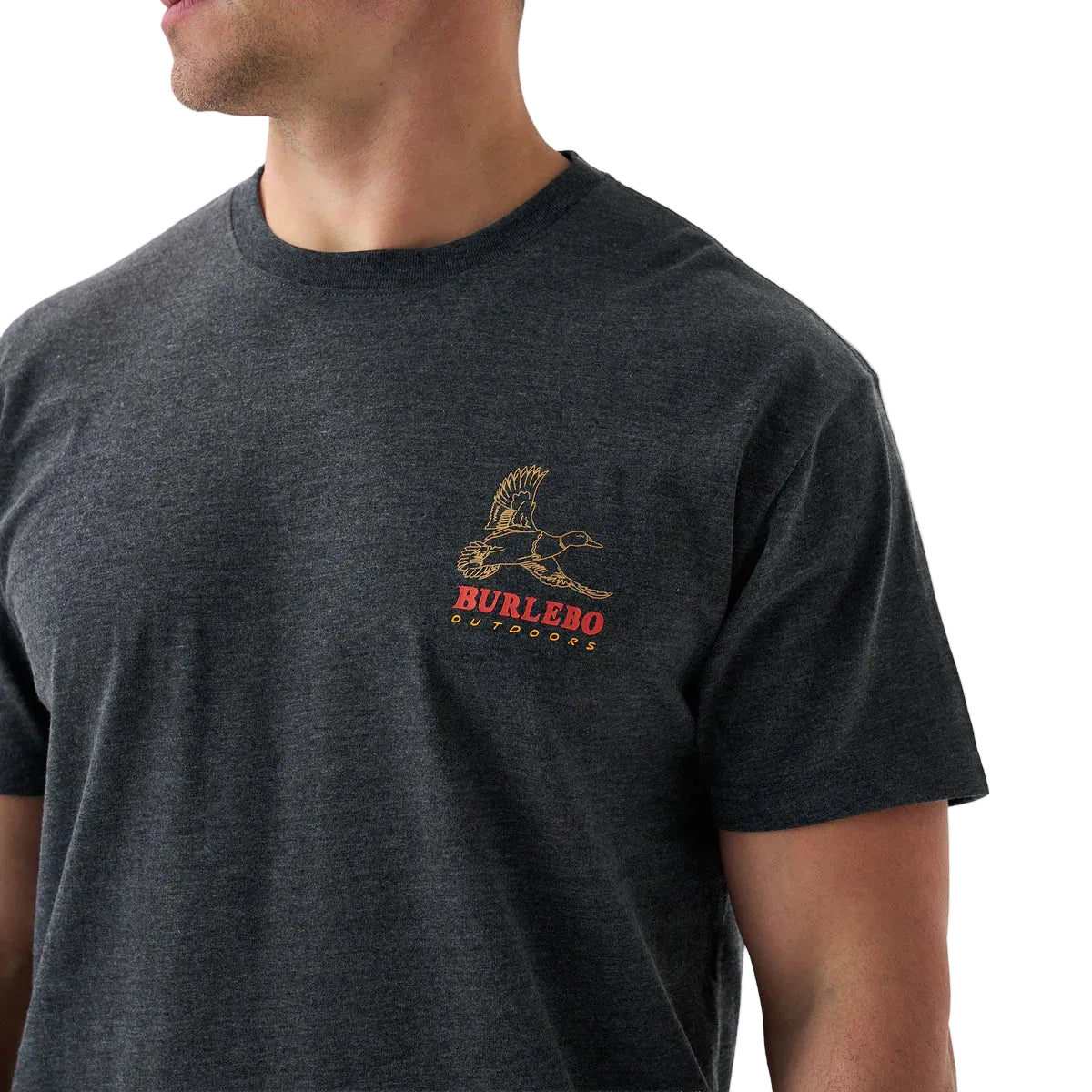 Men's Burlebo Heather Black Duck Wild Short Sleeve T-shirt SST-DKW-BLK
