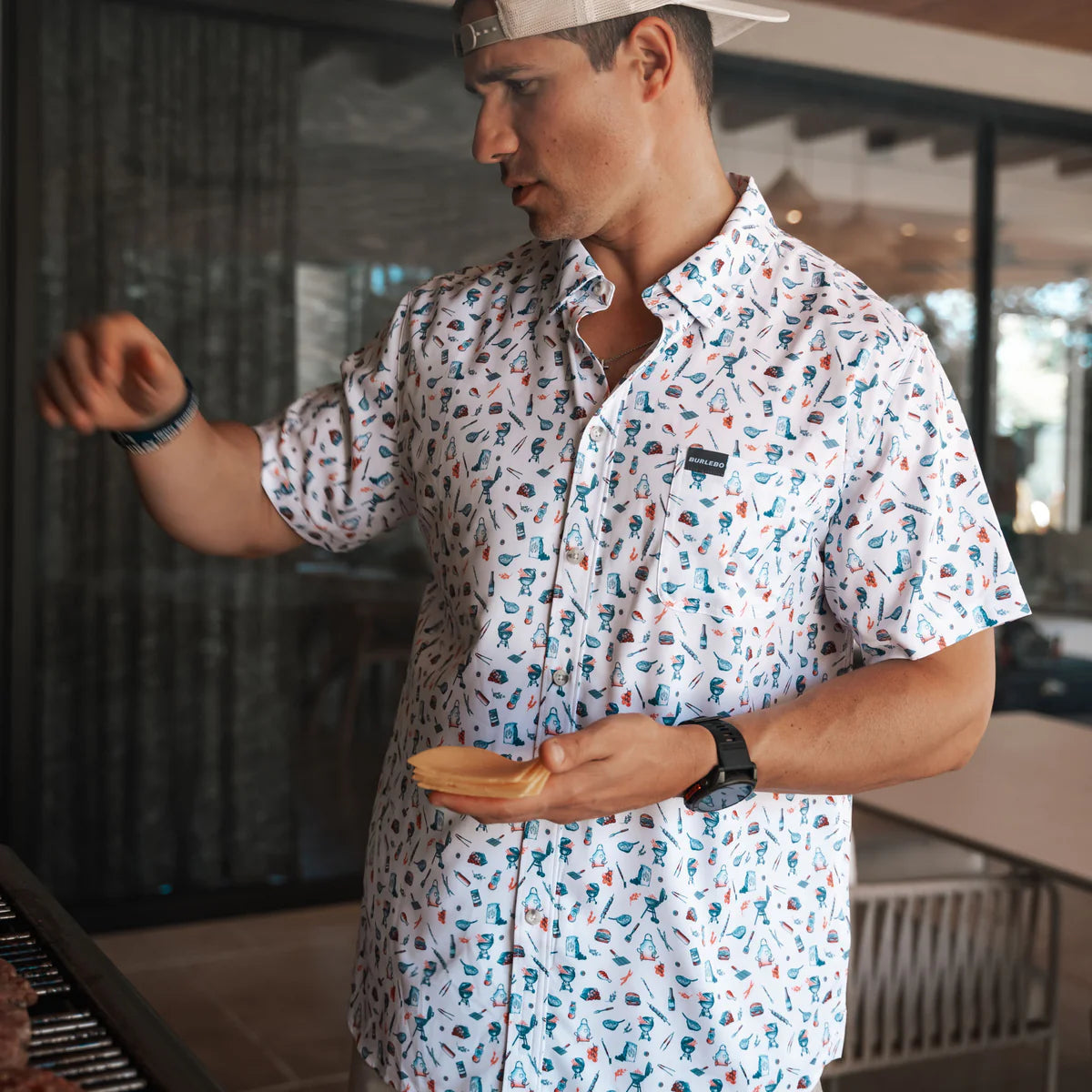 Men's Burlebo Performance Button Up - Grillmaster PBU-GRILL - Crazy House Western Wear