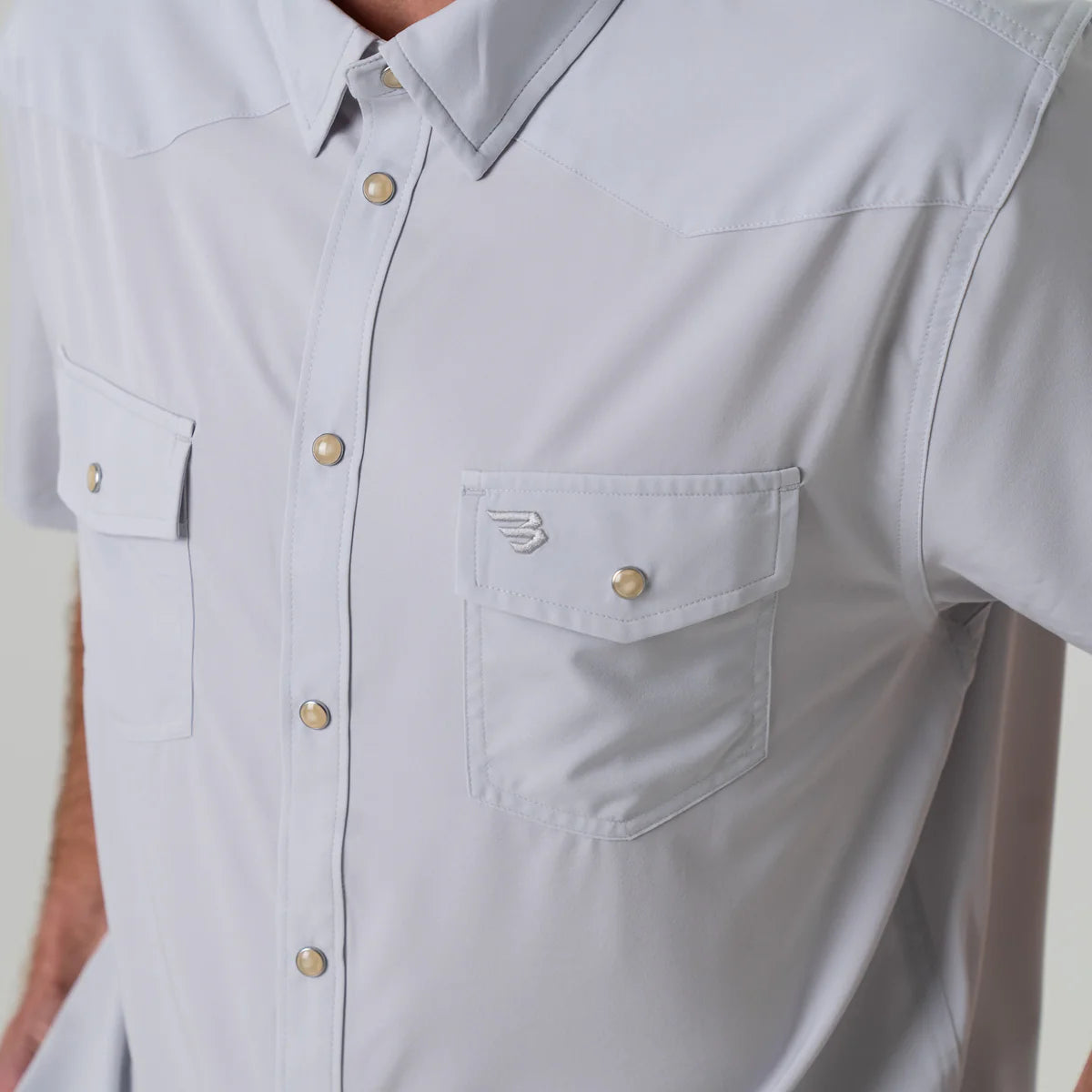 Men's Burlebo Performance Western Shirt - Light Grey PWS-LG - Crazy House Western Wear