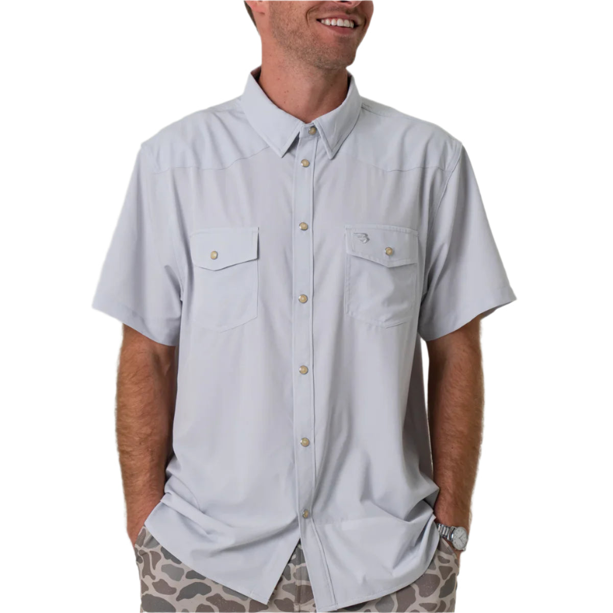 Men's Burlebo Performance Western Shirt - Light Grey PWS-LG - Crazy House Western Wear