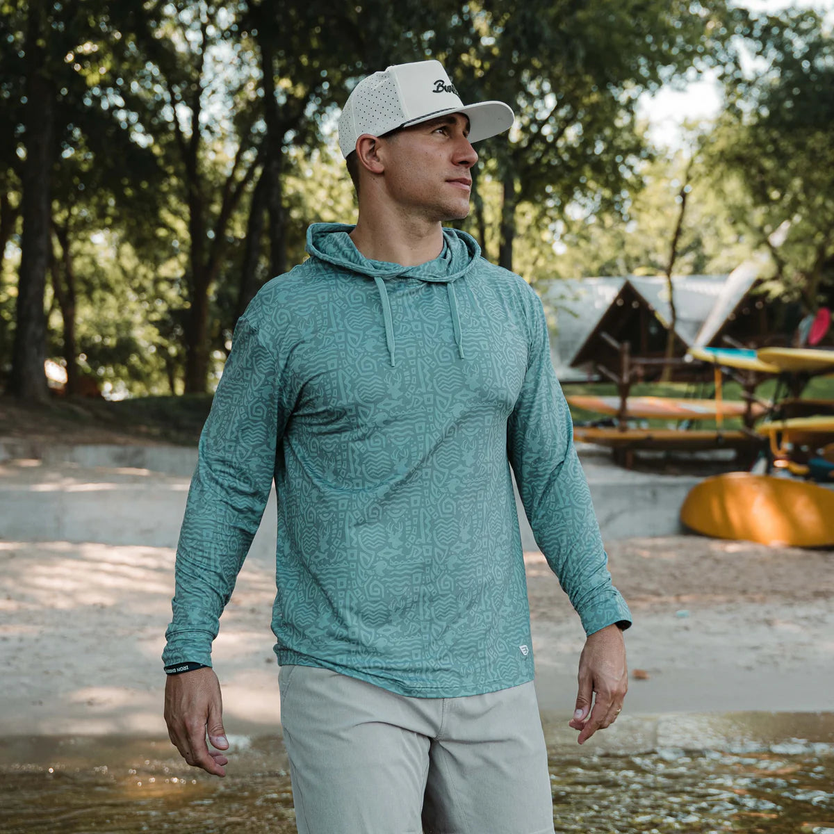 Men's Burlebo Sage Mayan Outdoors Performance Hoodie PH-MO-SGE