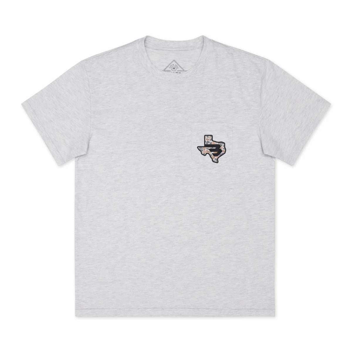 Men's Burlebo Texas Camo Flying B Logo - Heather Ash Grey TXCFB-SS-AG - Crazy House Western Wear