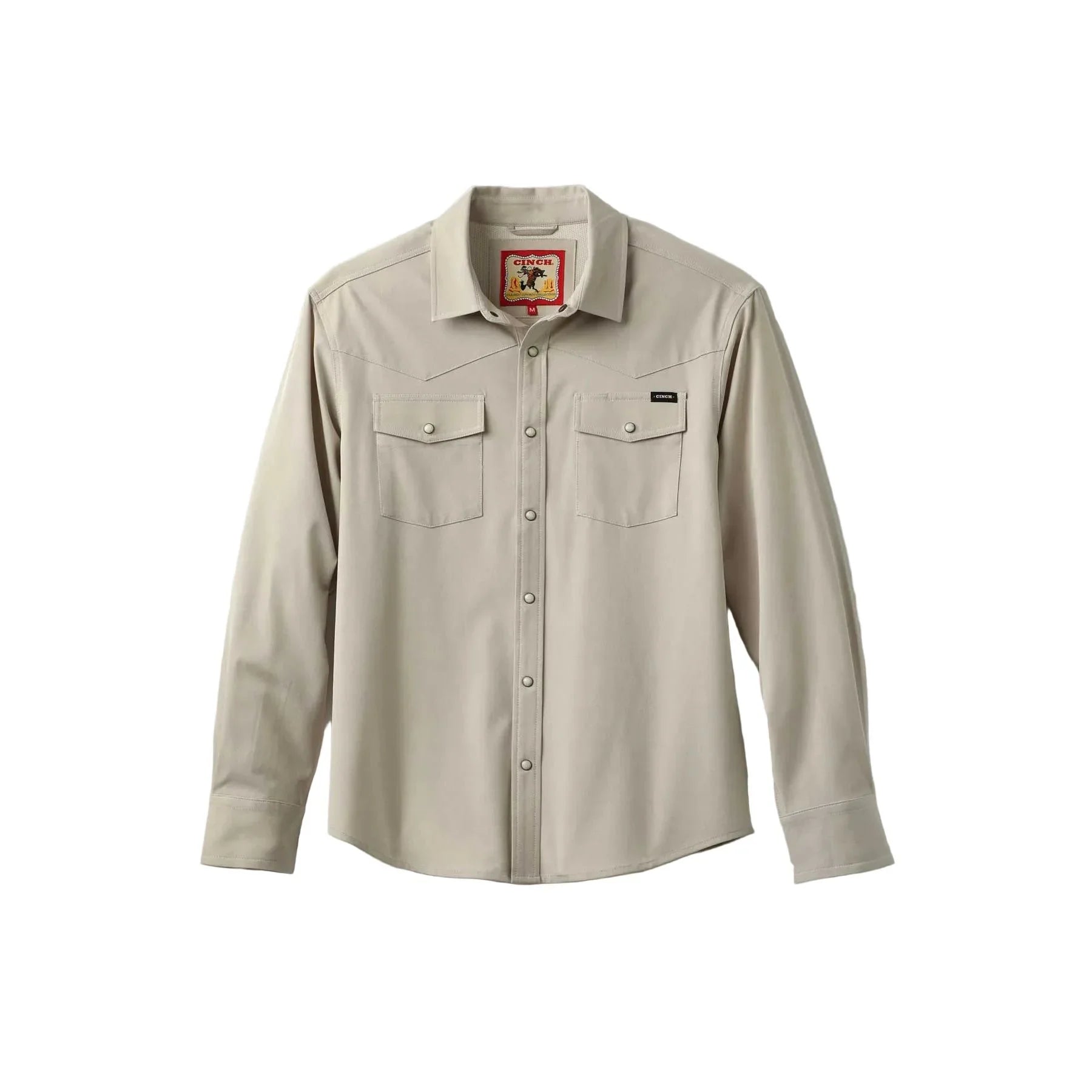Men's Cinch Arenaflex Long Sleeve Western Tan Camp Shirt