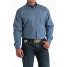 Men's Cinch Blue Diamond Print Long Sleeve Button Shirt MTW1106011