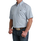 Men's Cinch Blue Geo Printed Long Sleeve Button Up Shirt MTW1111515