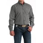 Men's Cinch Brown Geometric Print Button Down Shirt MTW1106002