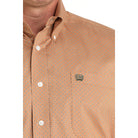 Men's Cinch Brown Print Long Sleeve Button Down Shirt MTW1105980