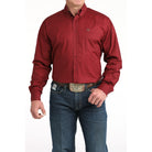Men's Cinch Burgundy Long Sleeve Button Up Shirt MTW1106024